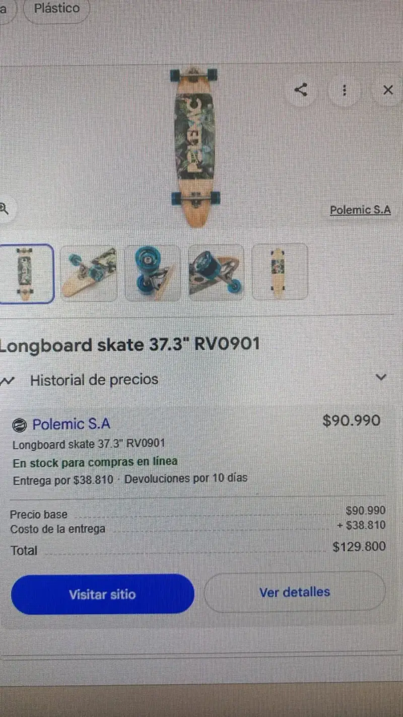 Longboard Polemic 37.3 pulgadas diseño tropical - 4
