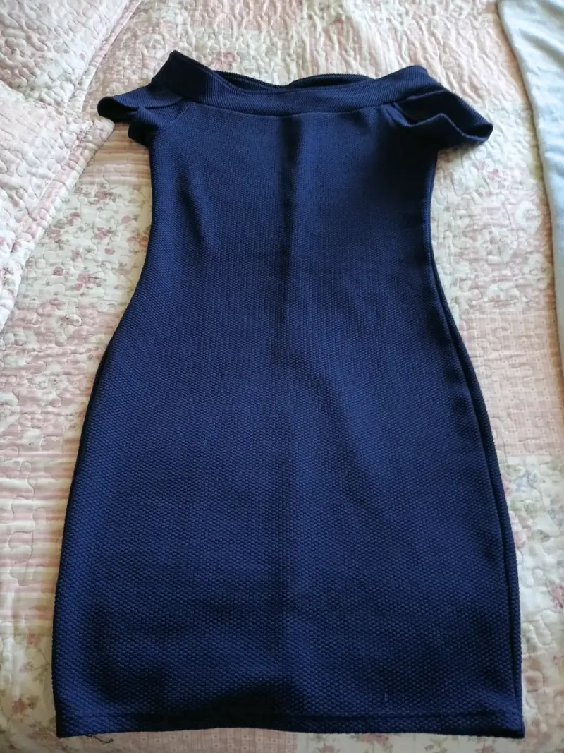 Vestido azul marino ajustado elegante - 2