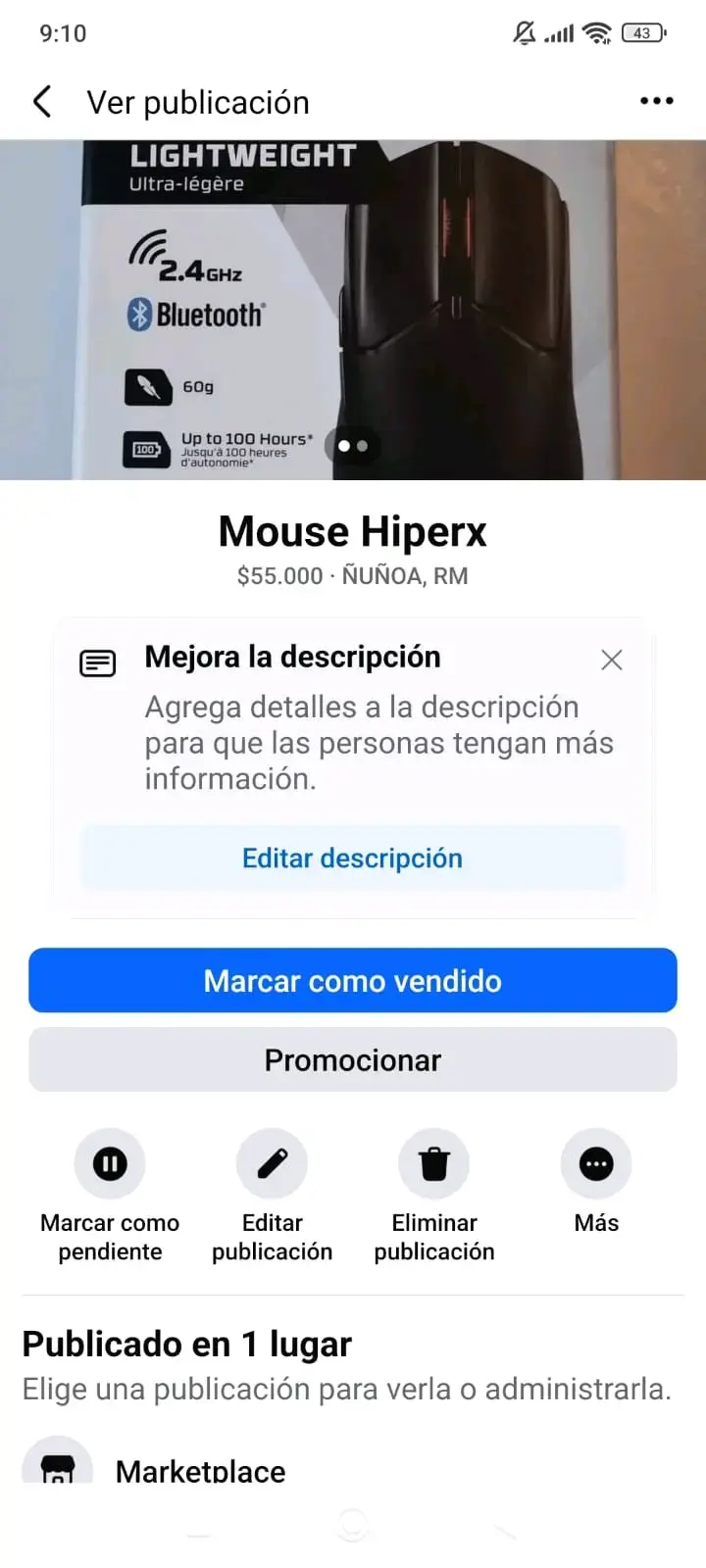 Mouse inalámbrico HyperX Pulsefire Haste 2 - 2