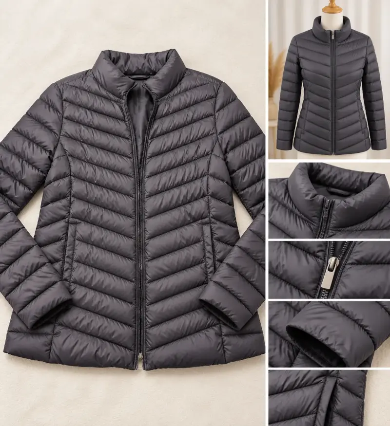Chaqueta acolchada negra para mujer - 1