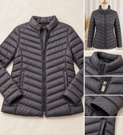 Chaqueta acolchada negra para mujer - miniatura 1