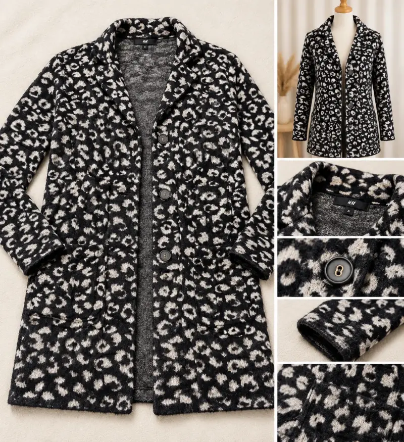 Abrigo de lana con estampado animal print H&M - 1