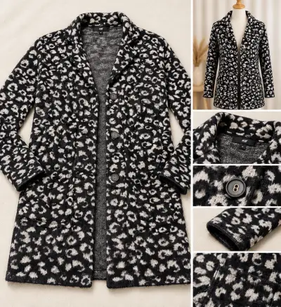 Abrigo de lana con estampado animal print H&M - miniatura 1