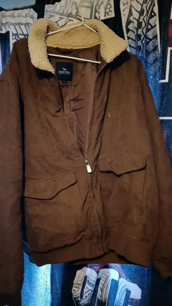 Chaqueta marrón con forro de lana Society Shop - 3