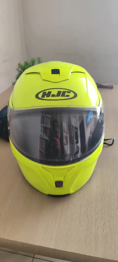 Casco de moto HJC SY-MAX III E9 amarillo ABATIBLE - miniatura 1