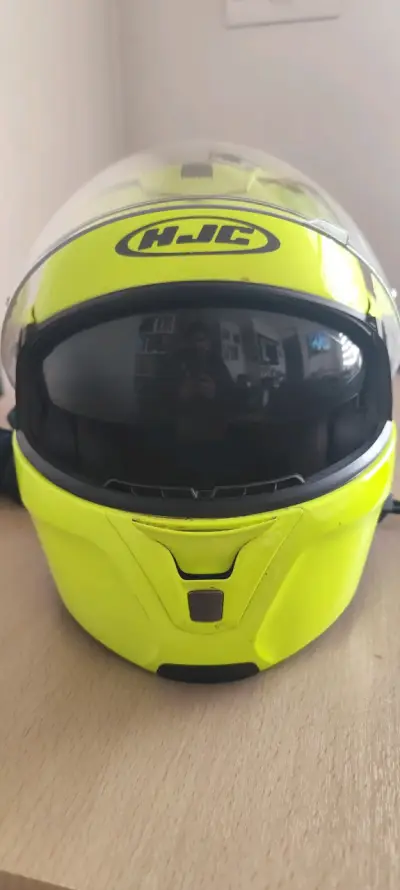 Casco de moto HJC SY-MAX III E9 amarillo ABATIBLE - miniatura 3