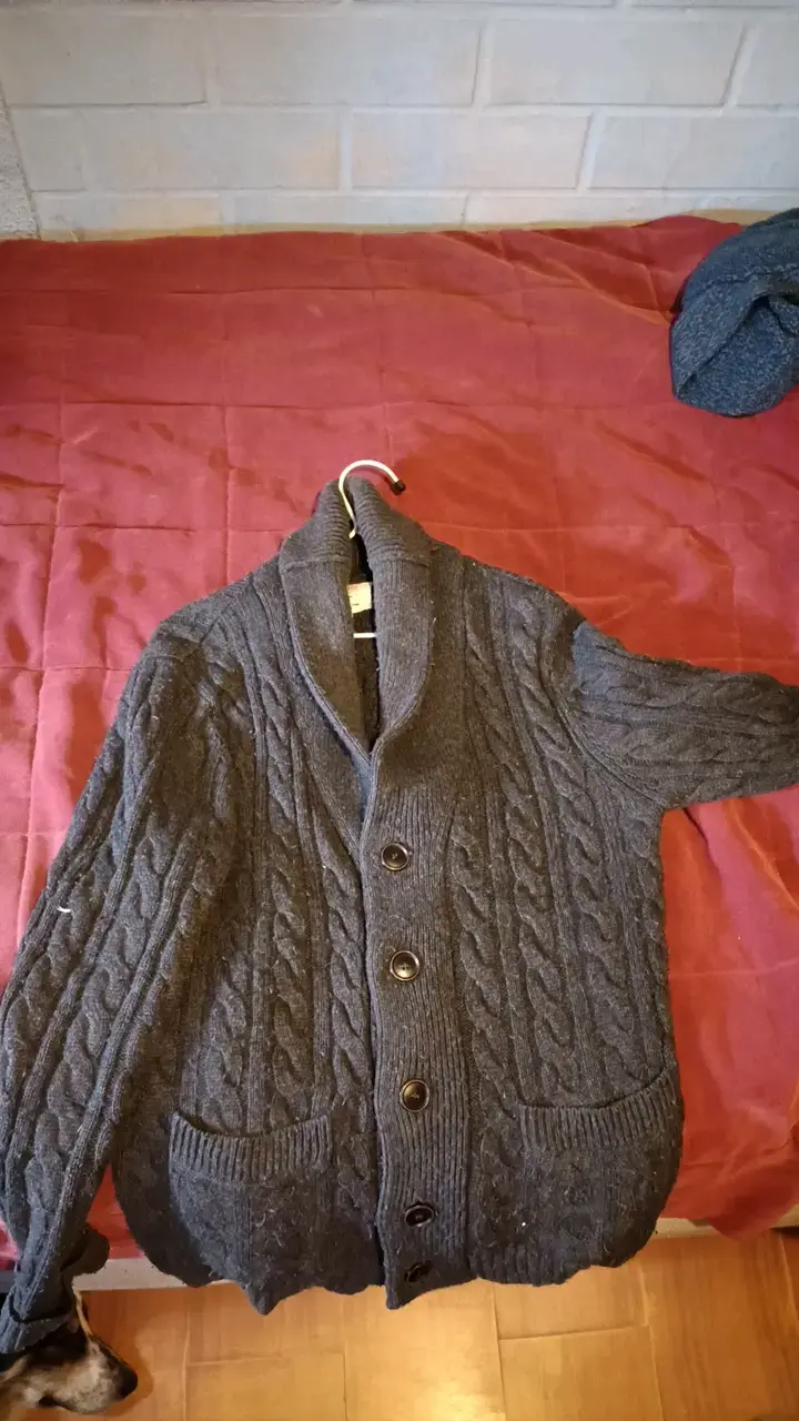 Cárdigan de lana gris Robert Lewis - 1