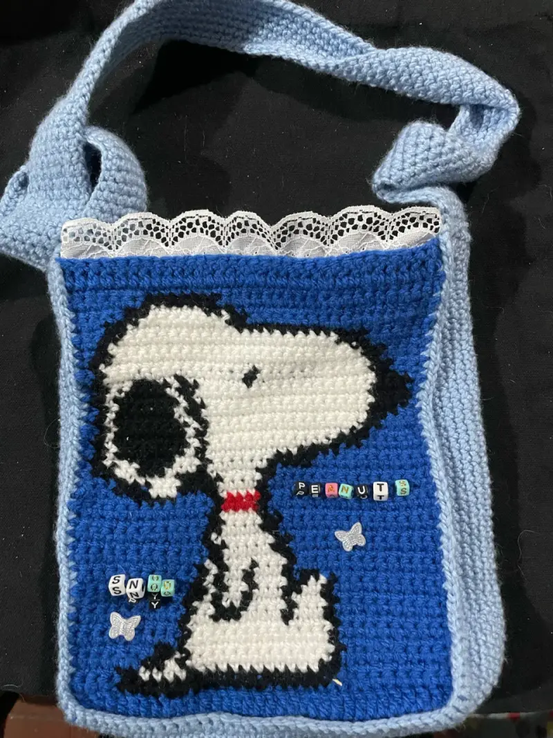 Bolso tejido Snoopy Peanuts hecho a mano - 1