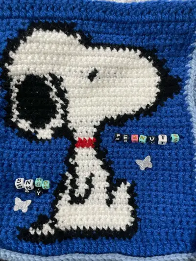 Bolso tejido Snoopy Peanuts hecho a mano - miniatura 3