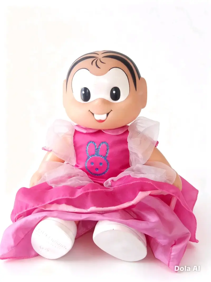 Muñeca de vinilo con vestido rosa