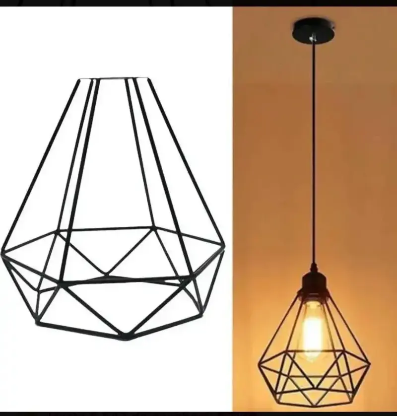 Lámpara colgante de metal negro estilo industrial - 2
