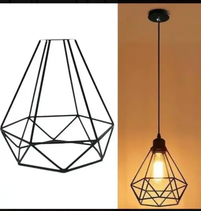 Lámpara colgante de metal negro estilo industrial - miniatura 2