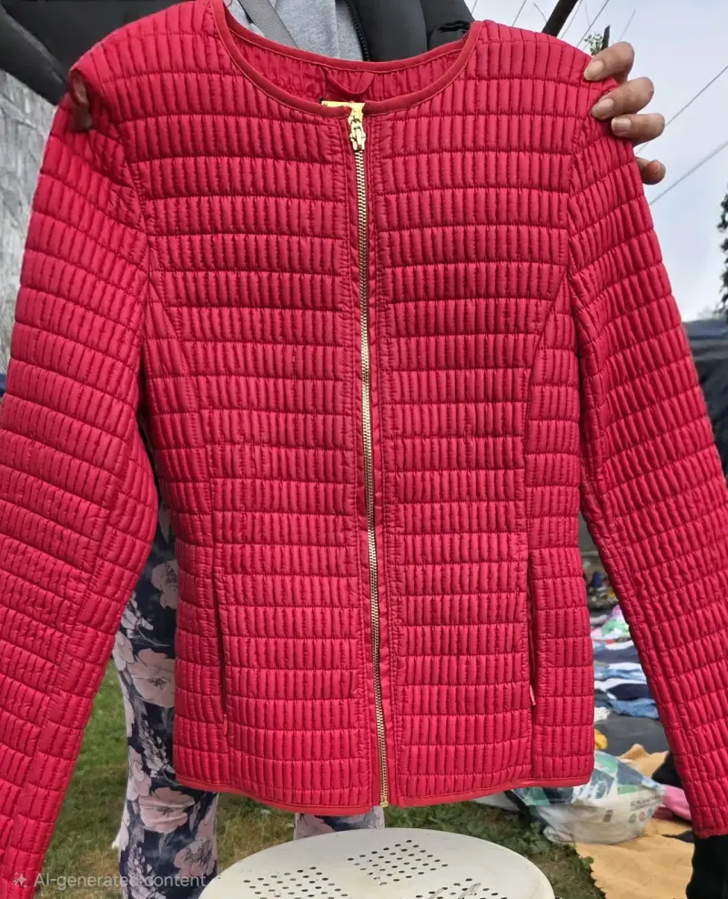 Chaqueta acolchada roja para mujer