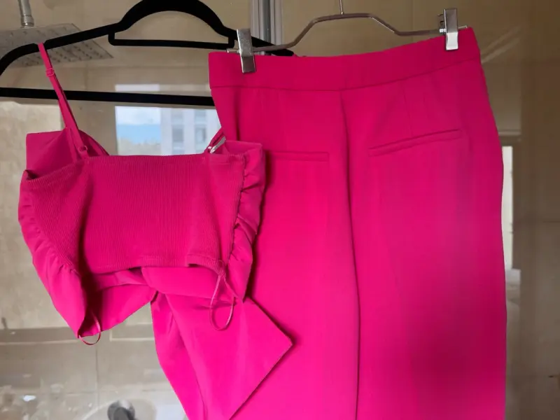 Conjunto de dos piezas fucsia con lazo fiesta Zara - 2
