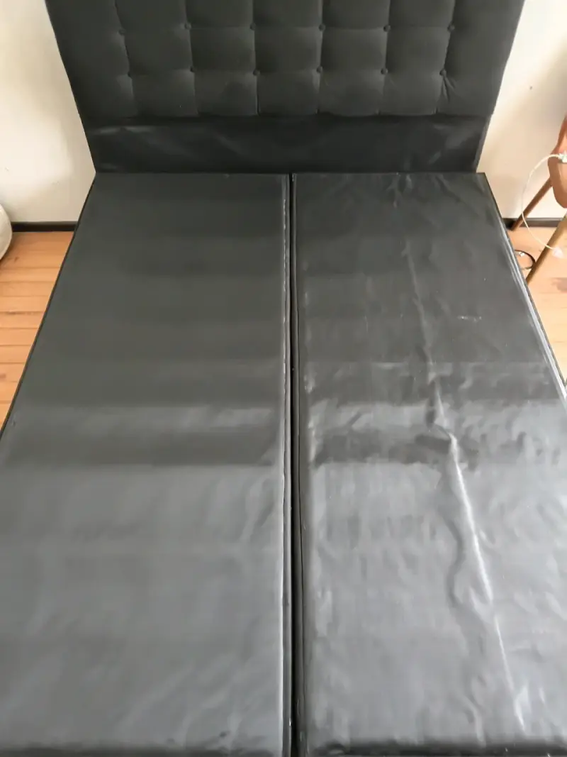 Cama de dos plazas con colchón y respaldo - 2