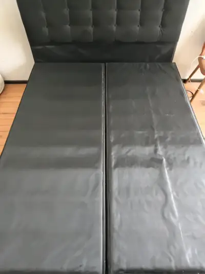 Cama de dos plazas con colchón y respaldo - miniatura 2