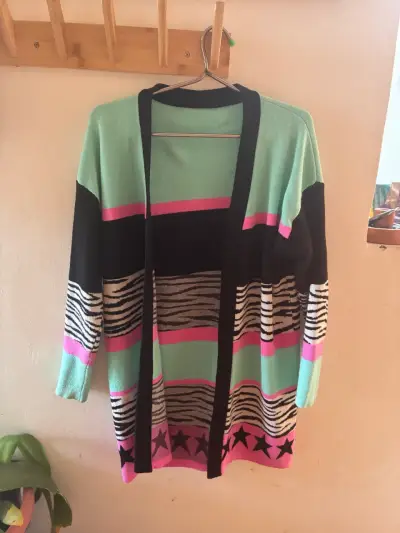 Cardigan de rayas multicolor para mujer - miniatura 2