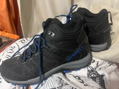 Botas de senderismo Merrell negras con cordones azules - miniatura 4