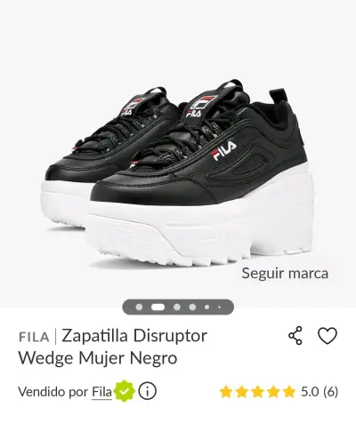 Zapatillas Fila Disruptor Wedge Mujer Negras - miniatura 5