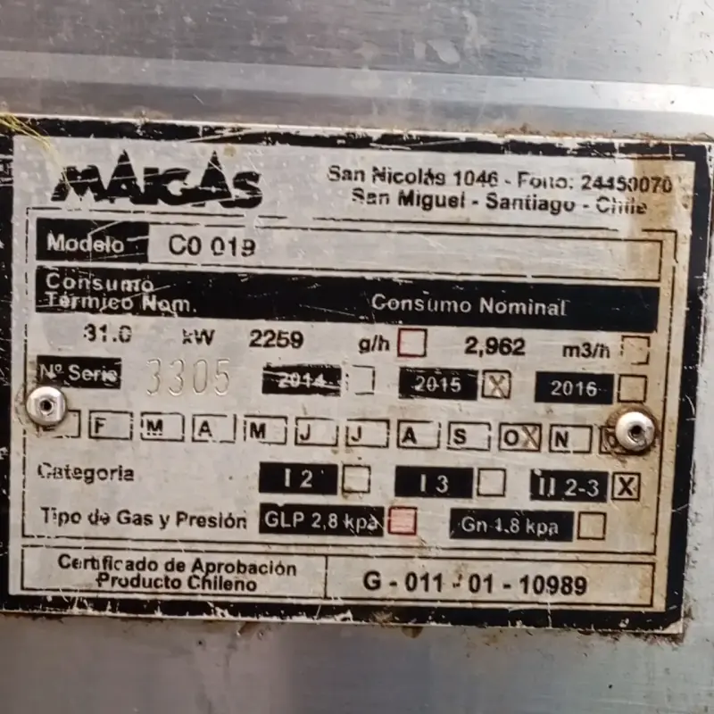Cocina industrial a gas Marcas CO019 con horno - 2