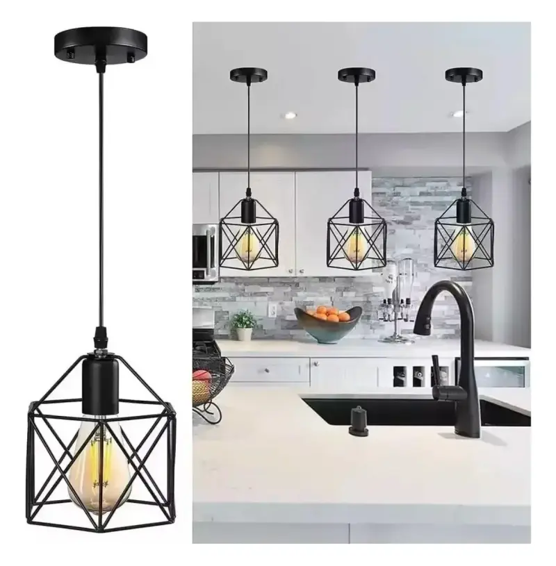 Lámpara colgante estilo moderno negro - 2