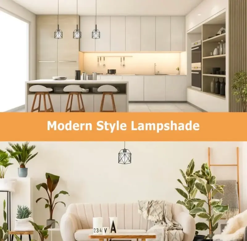 Lámpara colgante estilo moderno negro - 4