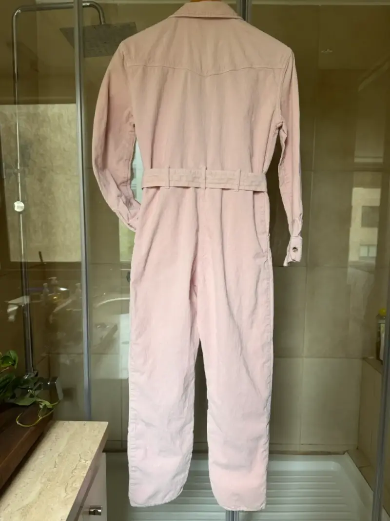 Jardinera cotelé rosa de mujer Zara con cinturón - 5