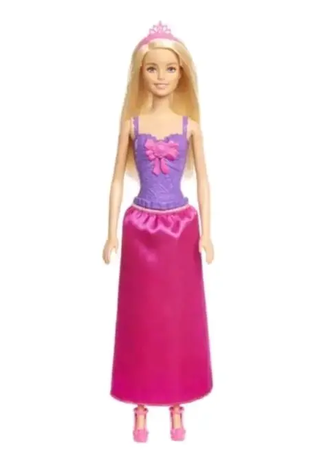 Muñeca Barbie princesa con vestido rosa y corona - 2