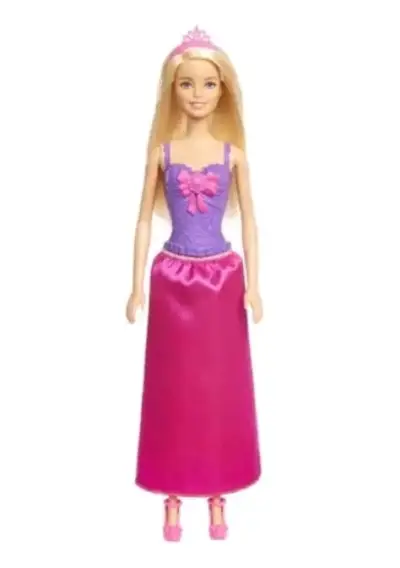 Muñeca Barbie princesa con vestido rosa y corona - miniatura 2
