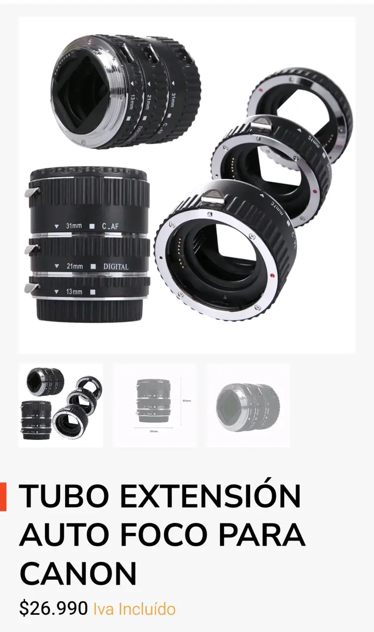 Anillos de extensión para fotografía macro - 3