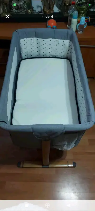 Cuna colecho gris con colchón incluido - miniatura 3