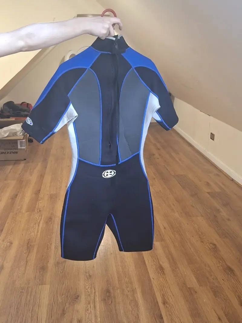 Traje de Neopreno Corto Azul y Negro para Mujer - 2