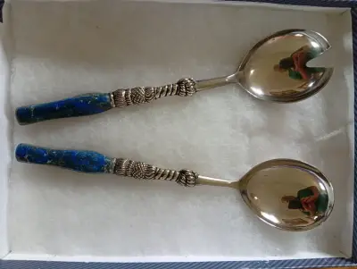 Cucharas decorativas con mangos lapislázuli - miniatura 1