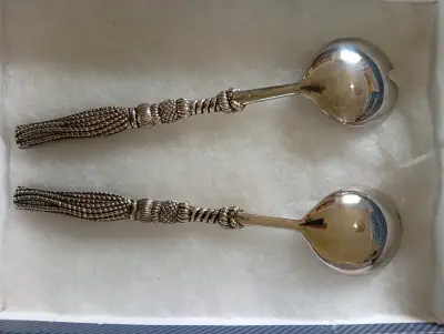 Cucharas decorativas con mangos lapislázuli - miniatura 2