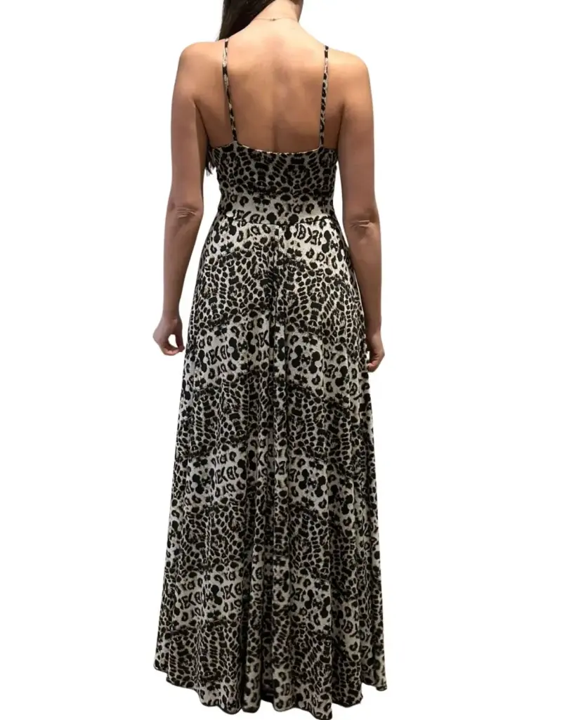 Vestido largo estampado animal print para mujer - 2