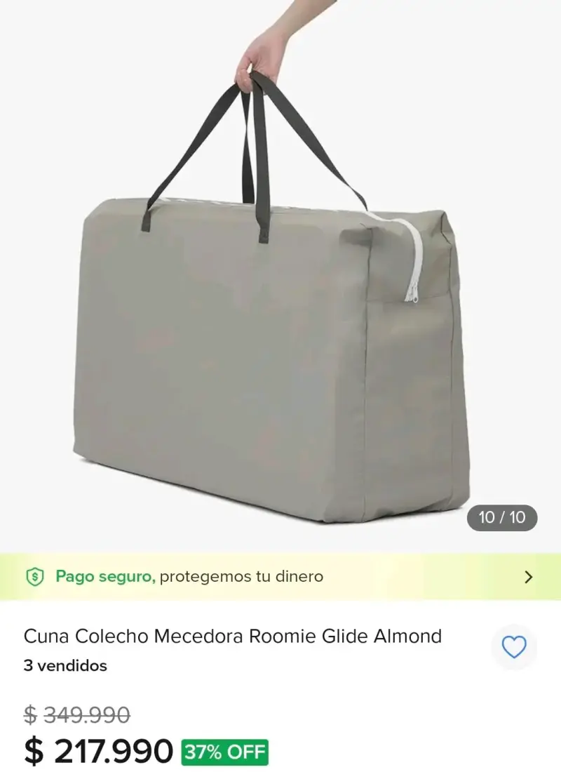 Cuna colecho mecedora Joie Roomie Glide Almond - 4