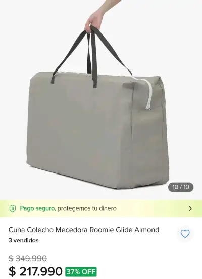 Cuna colecho mecedora Joie Roomie Glide Almond - miniatura 4
