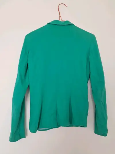 Blazer verde con bolsillos y forro de lunares - miniatura 2