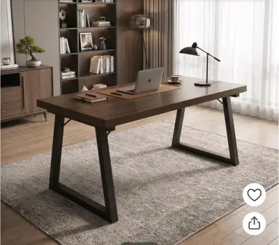 Escritorio de Oficina Madera Oscura 160x60x75cm - miniatura 1