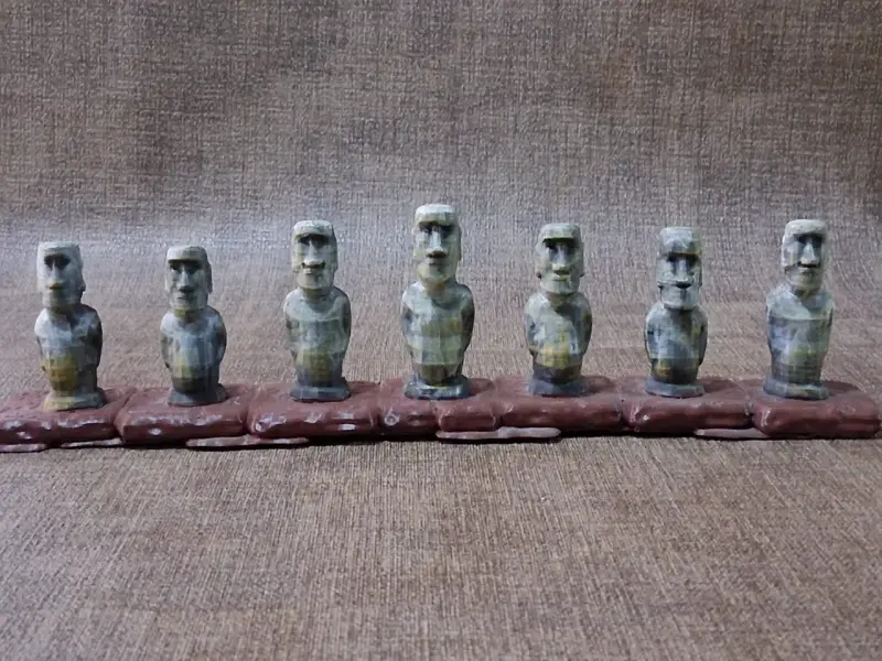 Moai - Grupo De 7, Adorno Para El Hogar - Impresió - 1