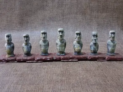 Moai - Grupo De 7, Adorno Para El Hogar - Impresió - miniatura 1