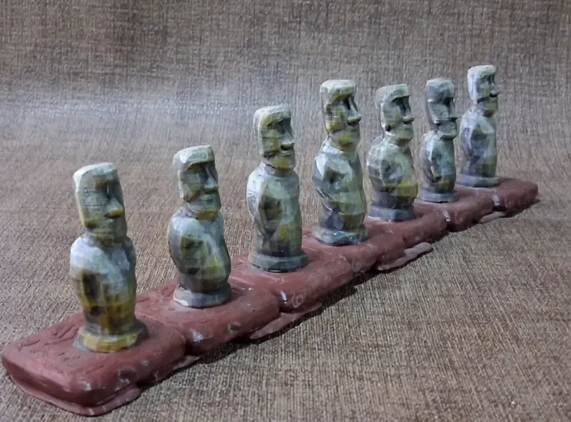 Moai - Grupo De 7, Adorno Para El Hogar - Impresió - 3