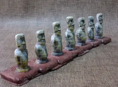 Moai - Grupo De 7, Adorno Para El Hogar - Impresió - miniatura 3