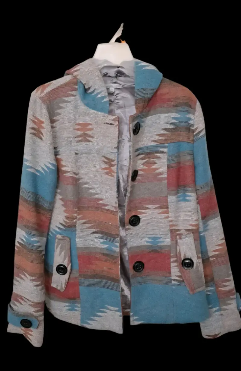 Chaqueta de mujer con diseño étnico multicolor - 1