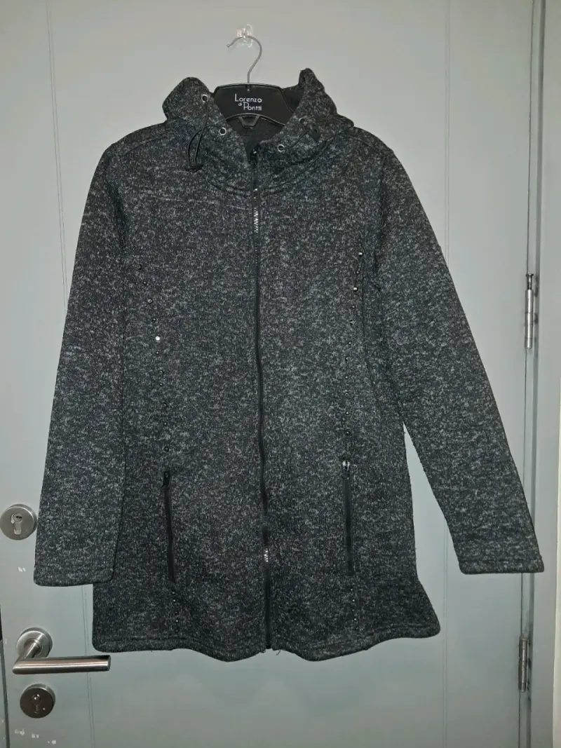 Abrigo de lana gris con capucha Lorenzo Ponti - 1