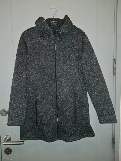 Abrigo de lana gris con capucha Lorenzo Ponti - miniatura 1