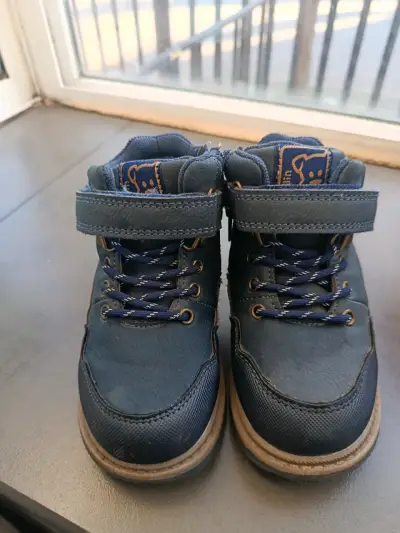Botines de niño azul con velcro y cordones - miniatura 2