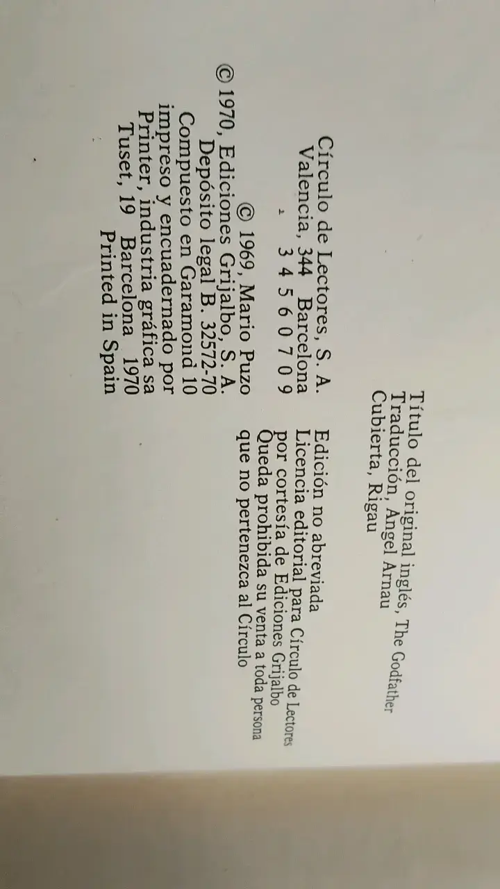 El Padrino de Mario Puzo Edición 1970 - 3