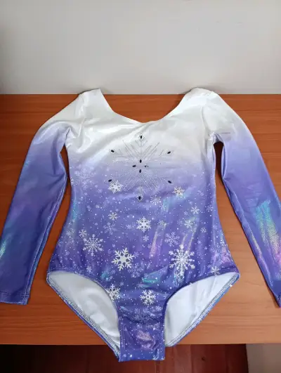 Malla gimnasia artística con diseño de copos - miniatura 1