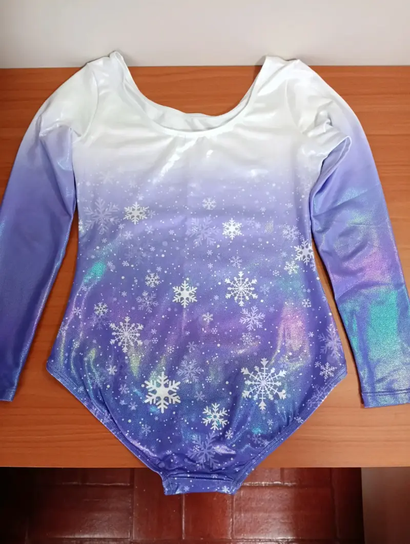 Malla gimnasia artística con diseño de copos - 2